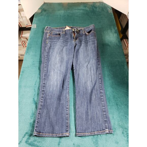 Lucky Brand Jeans Size 12 Womens Blue Stretch Pants Medium Wash Mid Rise Cropped - Picture 2 of 13